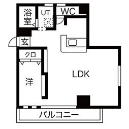 レジェンド南竹屋 1LDKの間取図画像
