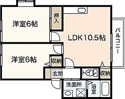 ソレジオカンダ.A 2LDKの間取図画像