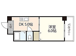 フローラ大手町 1DKの間取図画像