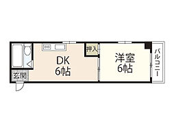 第三山本ビル 1DKの間取図画像