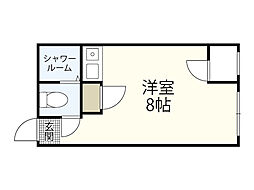 第9シティビル ワンルームの間取図画像