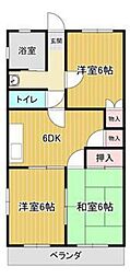 三栄コーポ 3DKの間取図画像
