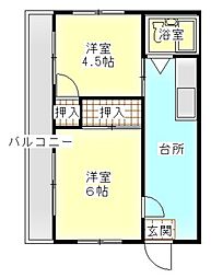 メルポート仁保 2Kの間取図画像