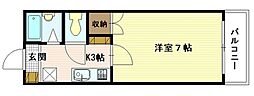 K・Tビル 1Kの間取図画像