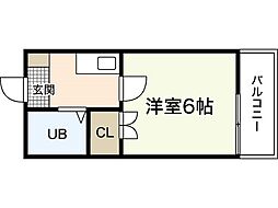 ロイヤル東雲 1Kの間取図画像