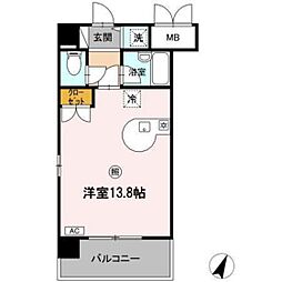 ドゥ・エ・クレア東雲 ワンルームの間取図画像