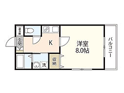 メゾン・ド・フォレ此原 1Kの間取図画像