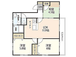ディアス・エコー 3LDKの間取図画像