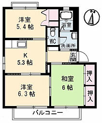 グリンデルワルト 3Kの間取図画像