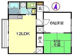 コートピア堀田 2LDKの間取図画像