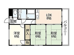 サンシャインコトブキ 3DKの間取図画像