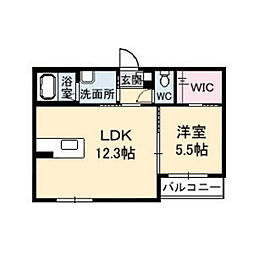 アブニールT 1LDKの間取図画像