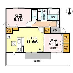 Rioくるま3 2LDKの間取図画像