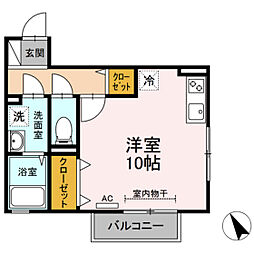 サンフィールド ワンルームの間取図画像