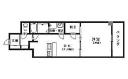 ハイネ中筋21 1DKの間取図画像