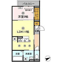 campanella船越 1LDKの間取図画像