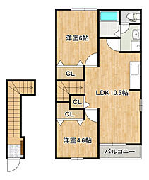 アルドール・S 2LDKの間取図画像