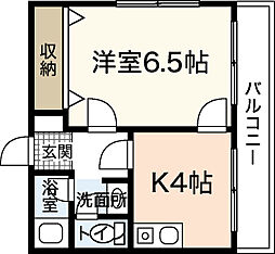 セジュール観音 1Kの間取図画像