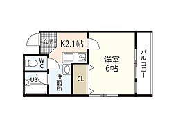 第二島屋ビル 1Kの間取図画像