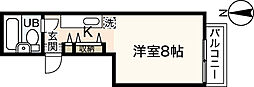 シャトレ天神 ワンルームの間取図画像