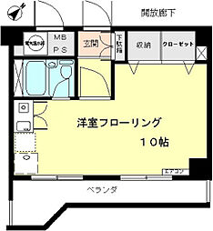 日商岩井袋町マンション ワンルームの間取図画像