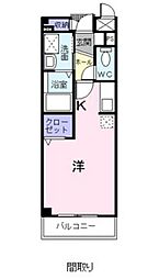 グラディオ屋代2 1Kの間取図画像