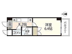 サンパレス横川 1Kの間取図画像