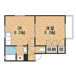 セジュール中本'91 1DKの間取図画像