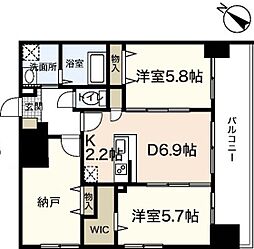 サムティレジデンス平和大通り 2SDKの間取図画像