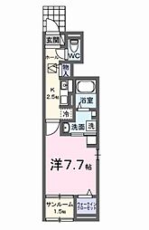 プラムガーデンC 1Kの間取図画像