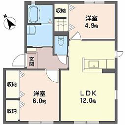 シャーメゾン熊野東C 2LDKの間取図画像