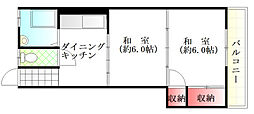 山本ビル 2DKの間取図画像