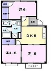 エルディム福田 3DKの間取図画像