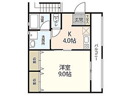 EBBAVILLAGE 1Kの間取図画像