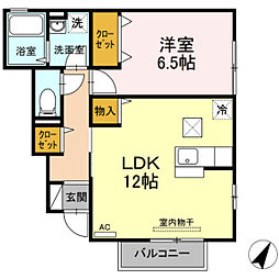 サニーコート船越2 1LDKの間取図画像