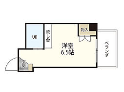 クレセントコマチ 1Kの間取図画像