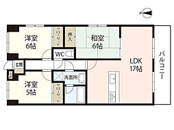 クレセント海老園 3LDKの間取図画像