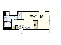 NomaZen BLD 4階ワンルームの間取り