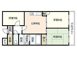 ファーレ高須 4階3LDKの間取り