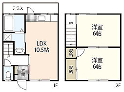 藤河ハイツA 1階2LDKの間取り