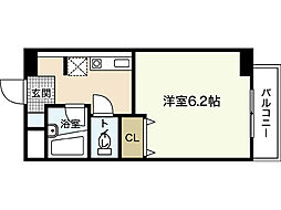 パドマハイツキドII 4階1Kの間取り