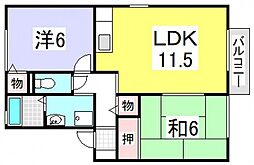 ビューラー22 1階2LDKの間取り