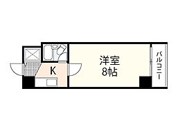 パレ・ドゥ・グレース 4階1Kの間取り