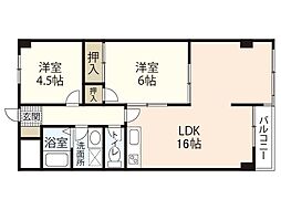 ウィング88 2LDKの間取図画像