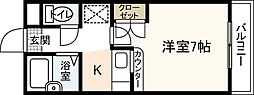 エステートベネフィット桑原 1階1Kの間取り