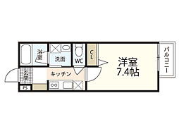 CASA COZY 山根町 1階1Kの間取り