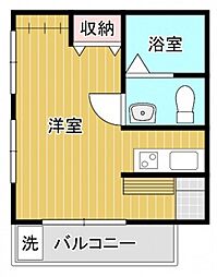 Renove House 長束 3階ワンルームの間取り