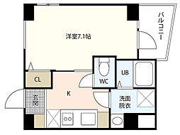 ライフメント国泰寺III 9階1Kの間取り