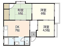 高崎ハイツD 3DKの間取図画像