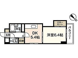 ＡＺＡＬＥＡ中広 8階1DKの間取り